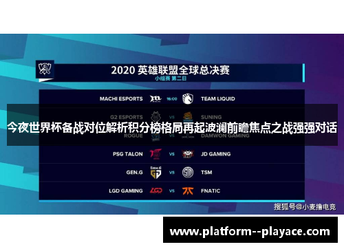 今夜世界杯备战对位解析积分榜格局再起波澜前瞻焦点之战强强对话
